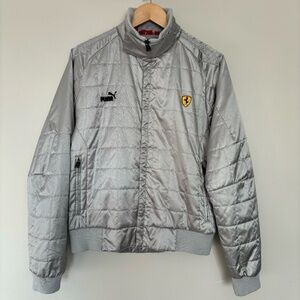 Ferrari by Puma Space Gray Nylon Jacket Metallic/Silver Size L